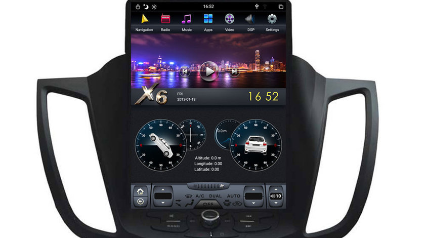 NAVIGATIE ANDROID 9 DEDICATA FORD KUGA MK2 ECRAN 10.4'' TESLA STYLE 4GB RAM 32GB GPS EDT-T362-6CORE
