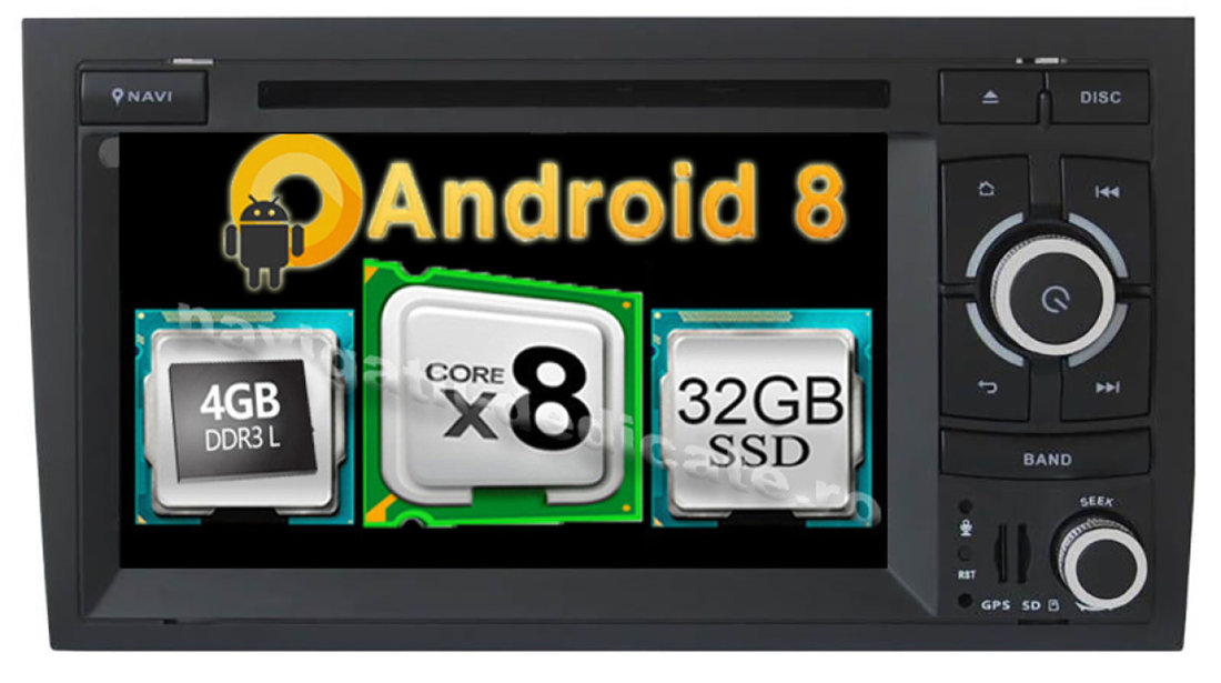 Navigatie Android Audi A4 B6 B7 Seat Exeo Octa Core 4GB RAM Ecran IPS Navd-P050
