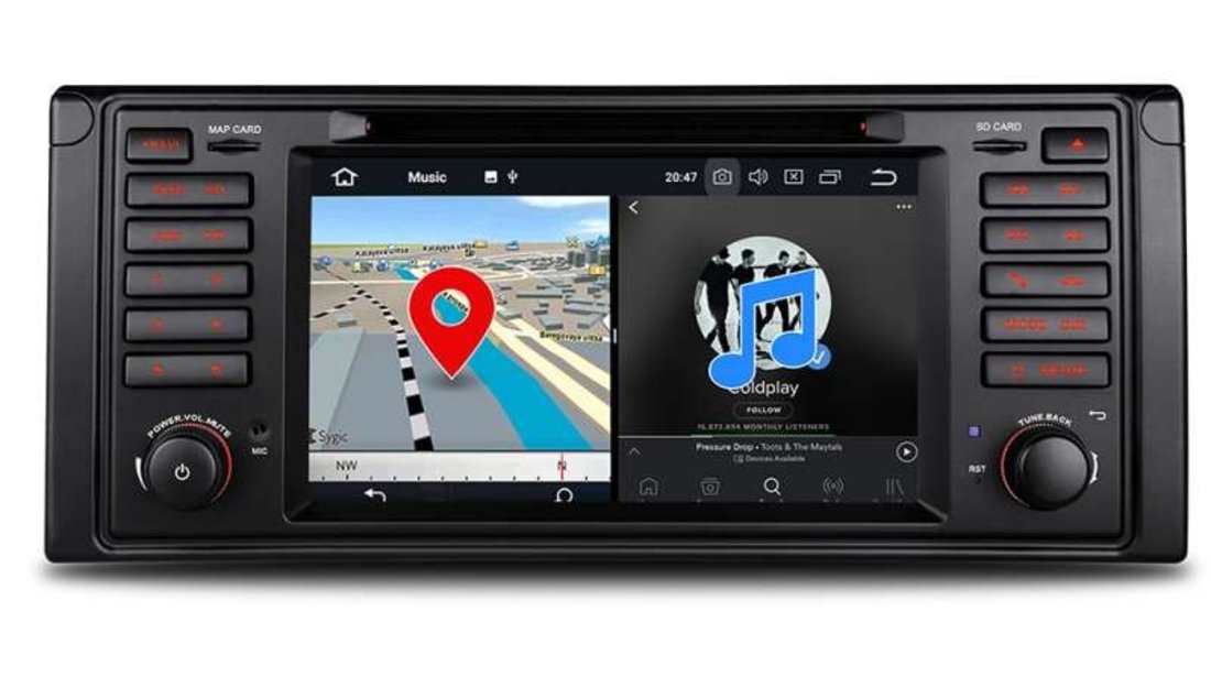 Navigatie Android BMW Seria 5 E39 X5 E53 Octa Core 4GB RAM DVD GPS Auto CARKIT NAVD-P092