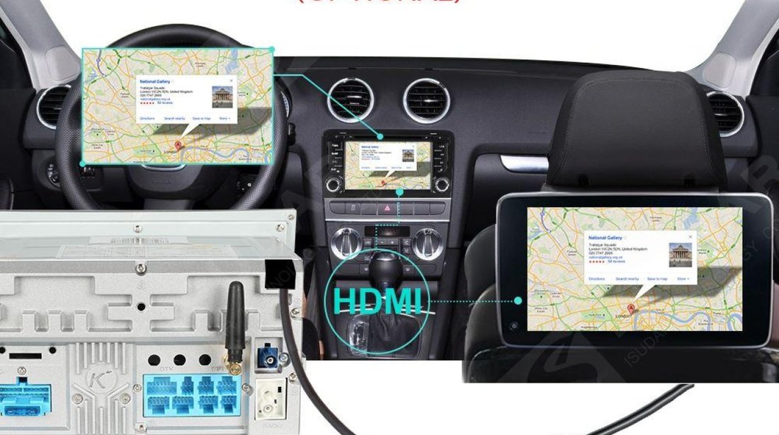 NAVIGATIE ANDROID DEDICATA AUDI A3 8P 7'' 16GB 2GB RAM WIFI DVR CARKIT BLUETOOTH MIRROR LINK GPS