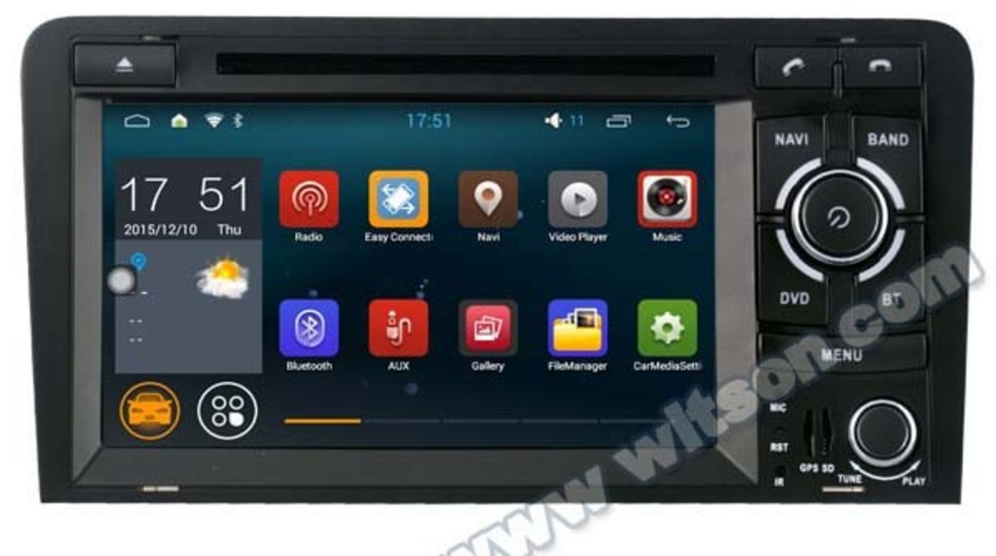 NAVIGATIE ANDROID DEDICATA AUDI A3 S3 RS3 WITSON W2-F9763A INTERNET WIFI 3G PROCESOR QUAD-CORE 16GB