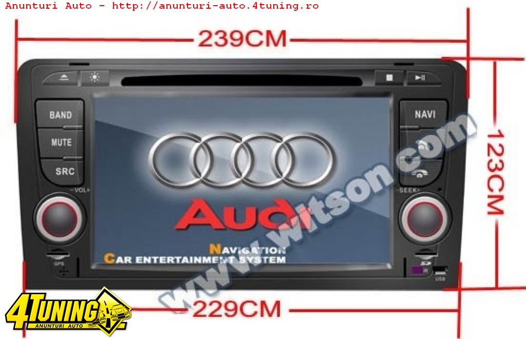 NAVIGATIE ANDROID DEDICATA AUDI A3 WITSO