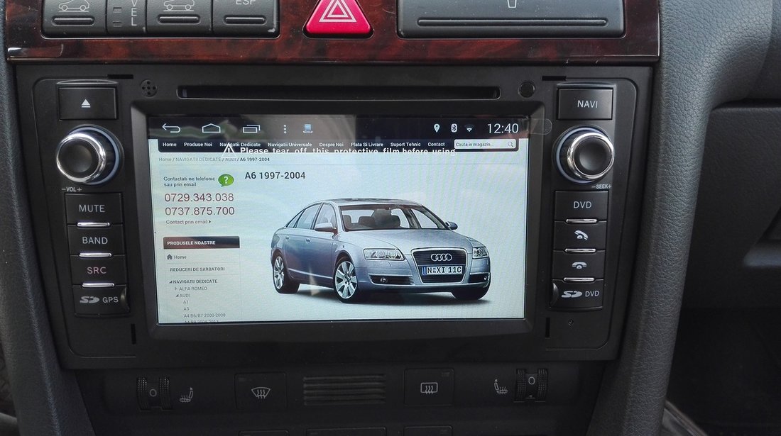 NAVIGATIE ANDROID DEDICATA AUDI A6 C5 1997 2004 WITSON W2-M102 PLATFORMA S160 QUAD CORE 16 GB 3G DVR