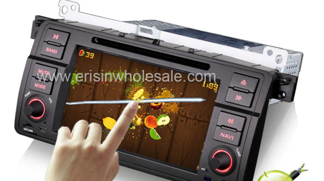 NAVIGATIE ANDROID DEDICATA BMW SERIA 3 E46 ERISIN ES2246B INTERNET 3G WIFI PROCESOR QUAD-CORE 16GB