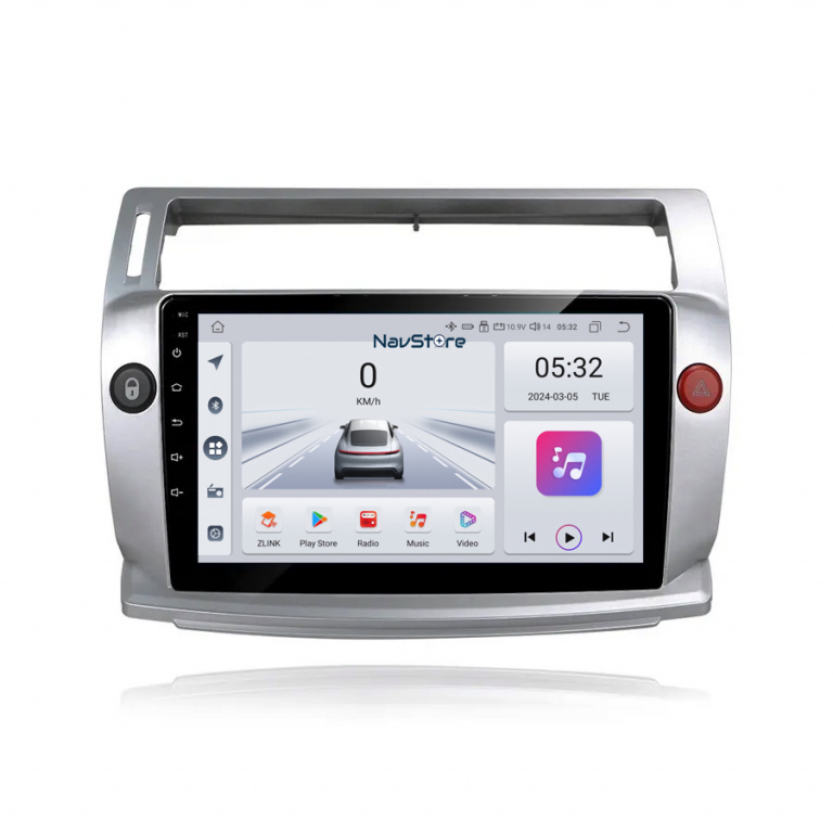 Navigatie Android Dedicata Citroen C4 (2004-2009), 9Inch, 4Gb Ram, 64Gb Stocare, Bluetooth, WiFi, Carplay
