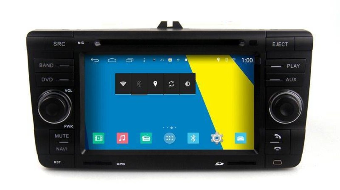 NAVIGATIE ANDROID DEDICATA EDOTEC M005 SKODA OCTAVIA 2  PLATFORMA S160 QUADCORE Rezolutie HD