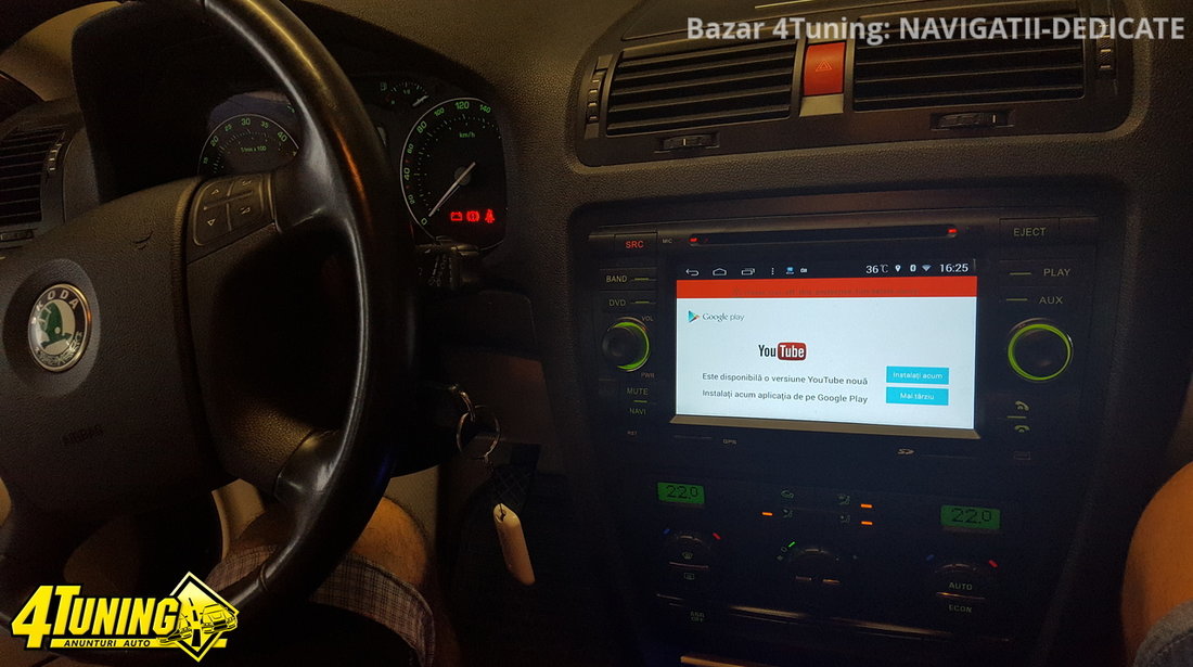 NAVIGATIE ANDROID DEDICATA EDOTEC M005 SKODA OCTAVIA 2  PLATFORMA S160 QUADCORE Rezolutie HD