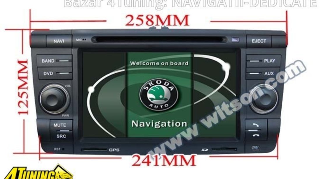 NAVIGATIE ANDROID DEDICATA EDOTEC M005 SKODA OCTAVIA 2  PLATFORMA S160 QUADCORE Rezolutie HD