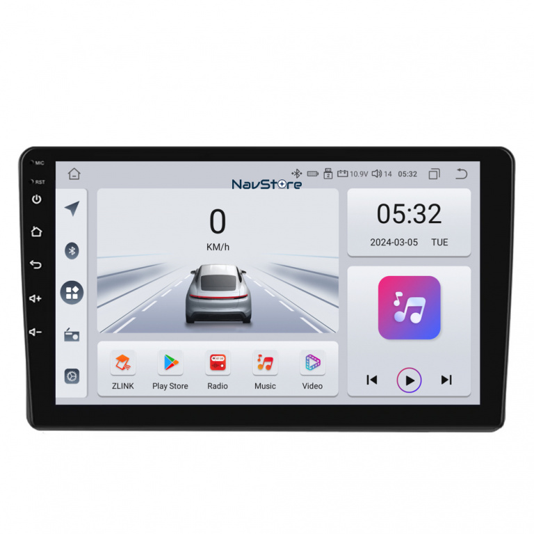 Navigatie Android Dedicata Fiat Panda (2003 - 2012), 9Inch, 4Gb Ram, 64Gb Stocare, Bluetooth, WiFi, Carplay