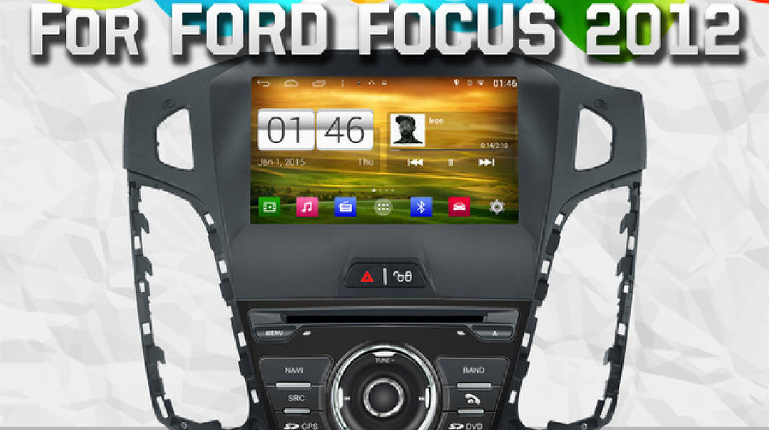 NAVIGATIE ANDROID DEDICATA FORD FOCUS 3 MK3 EDOTEC EDT-M150 PLATFORMA S160 DVD GPS DVR WAZE