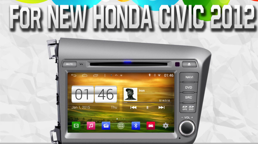 NAVIGATIE ANDROID DEDICATA HONDA CIVIC SEDAN 2012 MODEL WITSON W2-M132 PLATFORMA S160 QUADCORE 16GB