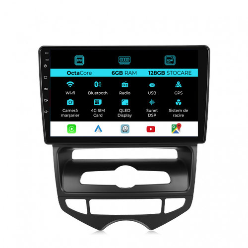 Navigatie Android Dedicata Hyundai IX20 (2010-2019), 9Inch, 6Gb Ram, 128Gb Stocare, Bluetooth, WiFi,...