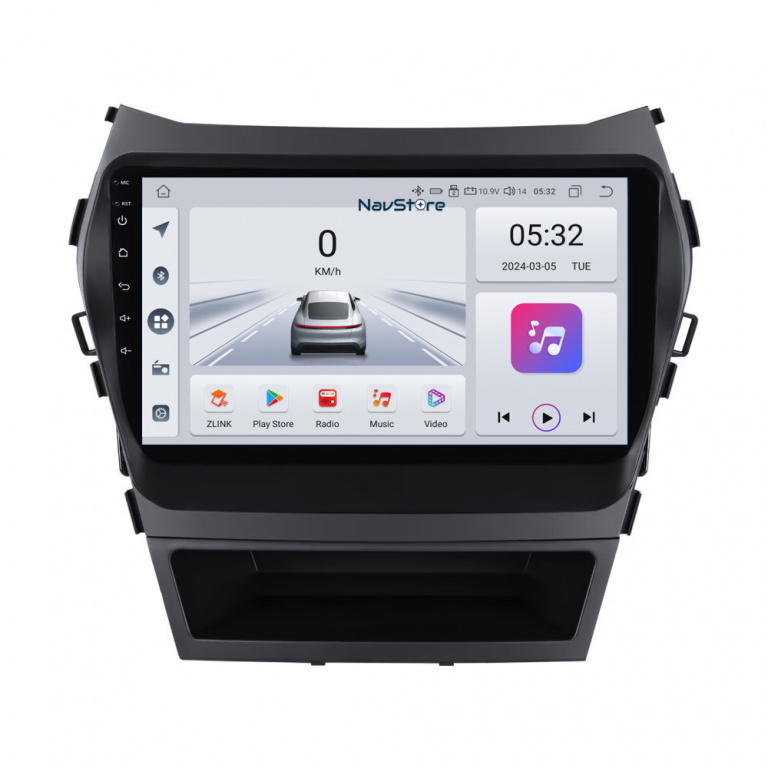 Navigatie Android Dedicata Hyundai IX45 Santa fe (2013 - 2017) 9Inch, 4Gb Ram, 64Gb Stocare, Bluetooth, WiFi, Carplay