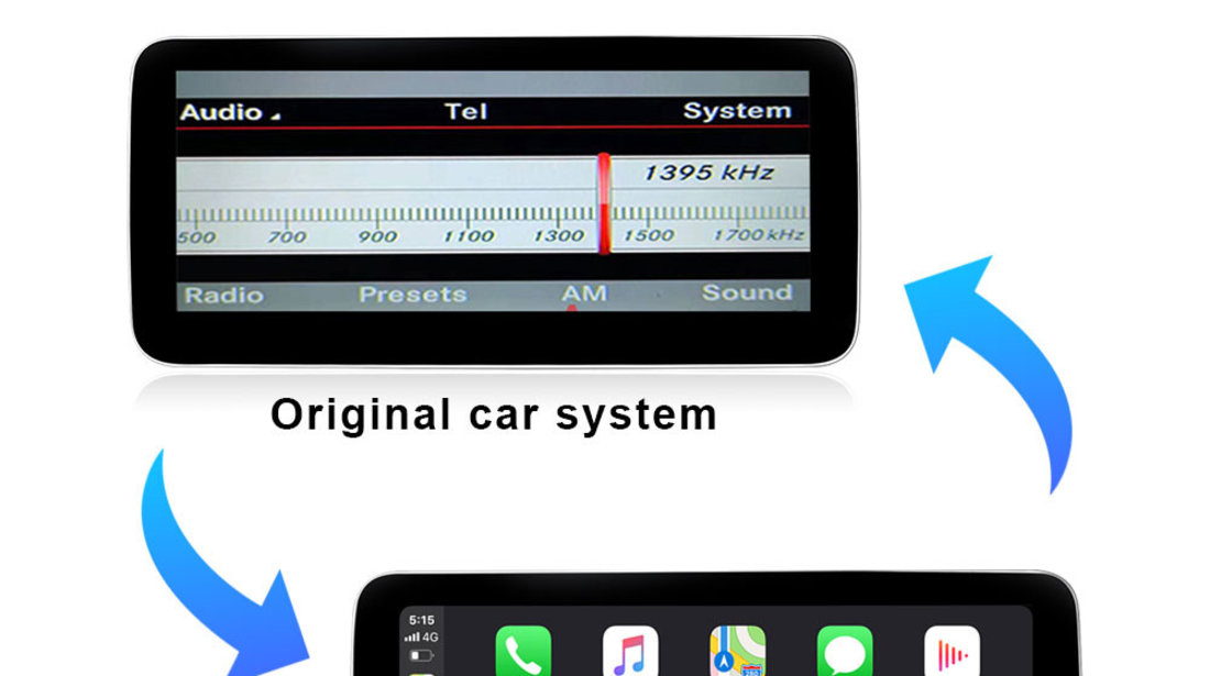 NAVIGATIE ANDROID DEDICATA MERCEDES ML W166 GL X166 2012-2015 NTG 4.5 OCTACORE 4+64GB SIM 4G CARPLAY