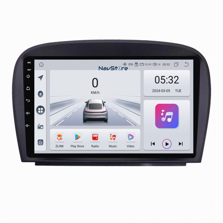 Navigatie Android Dedicata Mercedes SL R230 (2001-2011), 9Inch, 4Gb Ram, 64Gb Stocare, Bluetooth, WiFi, Carplay