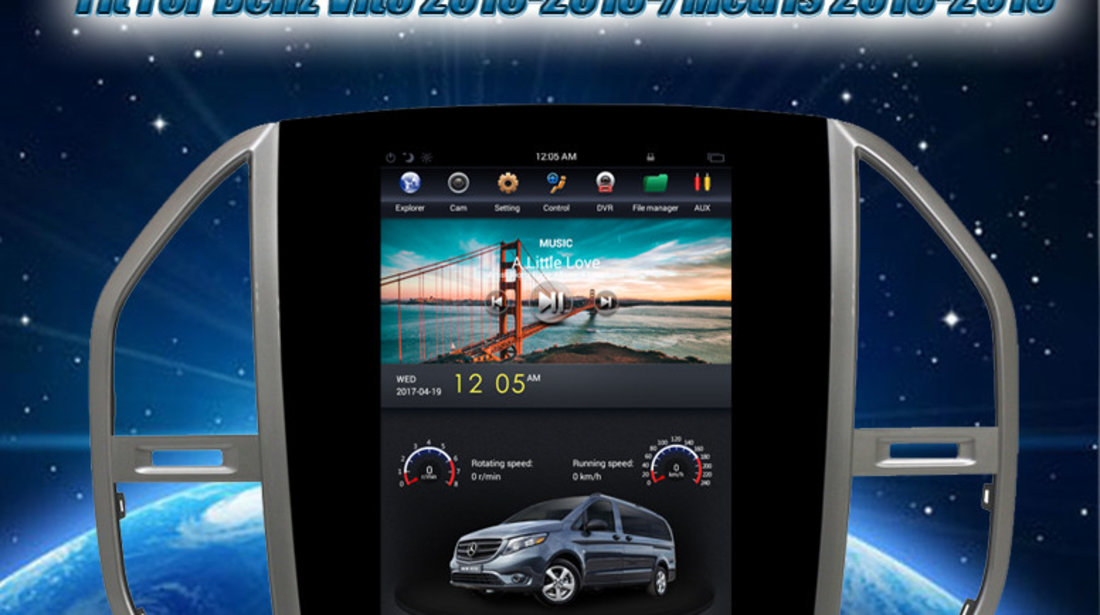 NAVIGATIE ANDROID DEDICATA MERCEDES VITO W447 2014 - 2020 EDT-T068 ECRAN 12.1"' TESLA STYLE GPS WAZE