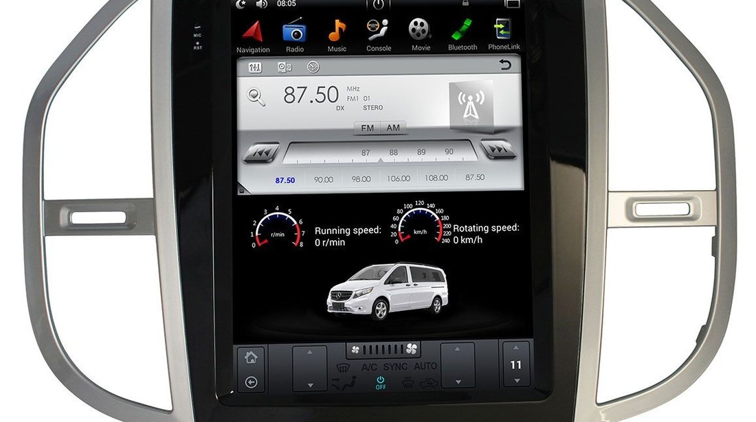 NAVIGATIE ANDROID DEDICATA MERCEDES VITO W447 2014 - 2020 EDT-T068 ECRAN 12.1"' TESLA STYLE GPS WAZE