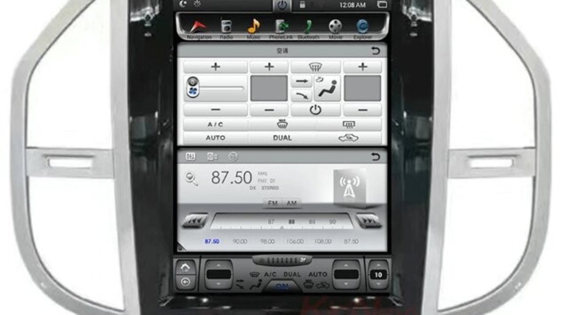 NAVIGATIE ANDROID DEDICATA MERCEDES VITO W447 2014 - 2020 EDT-T068 ECRAN 12.1"' TESLA STYLE GPS WAZE