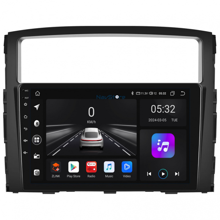 Navigatie Android Dedicata Mitsubishi Pajero (2006 - 2018), 9 Inch, 4Gb Ram, 64Gb stocare, Bluetooth, WiFi, Carplay