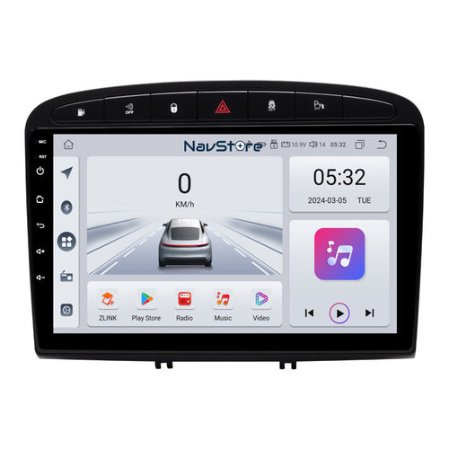 Navigatie Android Dedicata Peugeot 308 408 (2008-2013), 9Inch, 4Gb Ram, 64Gb Stocare, Bluetooth, WiF...