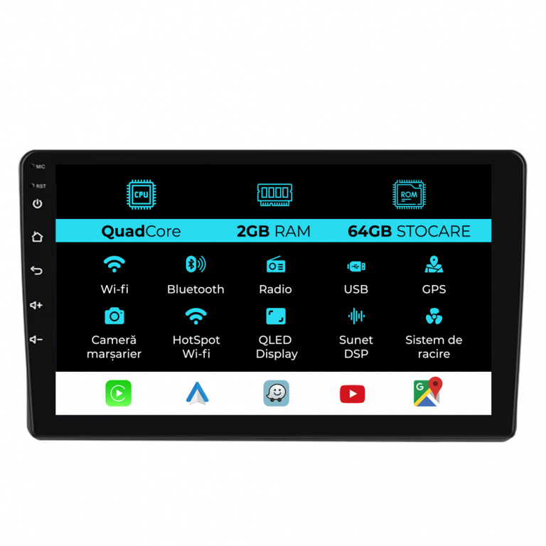 Navigatie Android Dedicata Peugeot Boxter Fiat Ducato Citroen Jumper (2006-2022), 9Inch, 2Gb Ram, 64Gb Stocare, Carplay