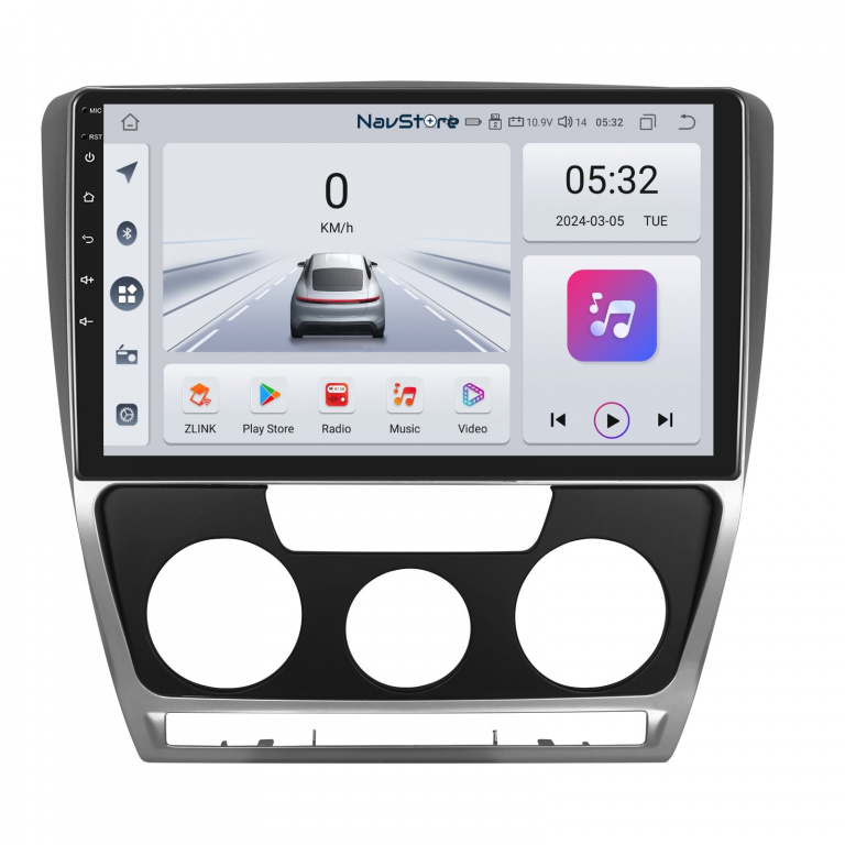 Navigatie Android Dedicata Skoda Octavia 2 (2004 - 2013), 10Inch, 4Gb Ram, 64Gb Stocare, Bluetooth, WiFi, Carplay