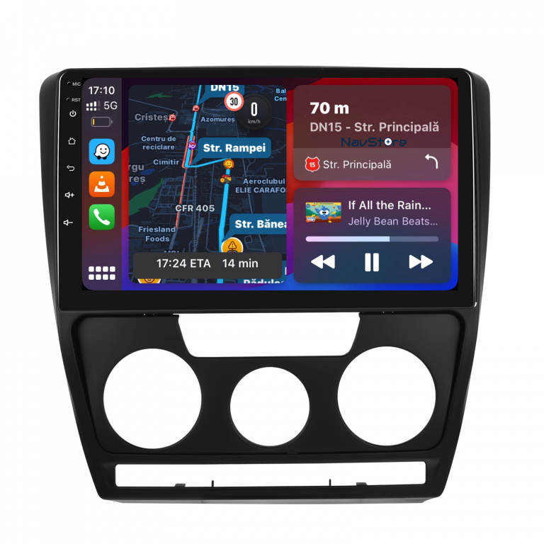 Navigatie Android Dedicata Skoda Octavia 2 (2004 - 2013), 10Inch, 2Gb Ram, 64Gb Stocare, Carplay