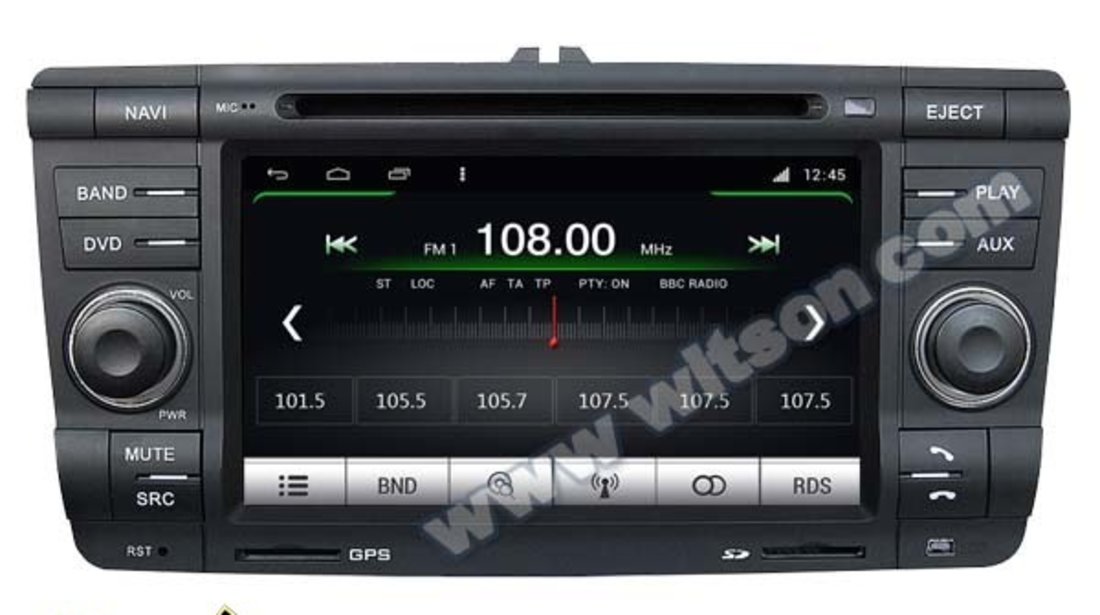 NAVIGATIE ANDROID DEDICATA SKODA OCTAVIA 2 WITSON W2-M005 PLATFORMA S160 QUADCORE 16 GB WAZE DVR GPS