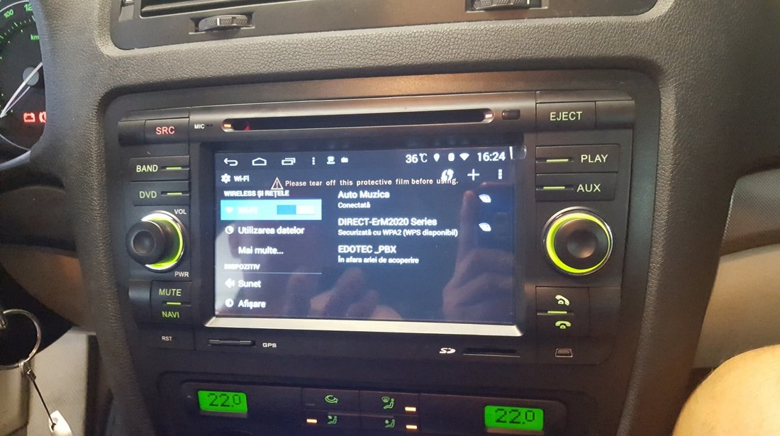 NAVIGATIE ANDROID DEDICATA SKODA OCTAVIA 2 WITSON W2-M005 PLATFORMA S160 QUADCORE 16 GB WAZE DVR GPS