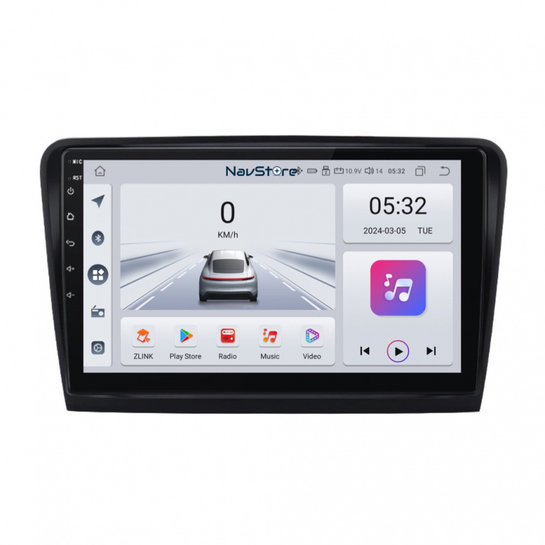Navigatie Android Dedicata Skoda Superb 2 (2008-2015), 10Inch, 4Gb Ram, 64Gb Stocare, Carplay