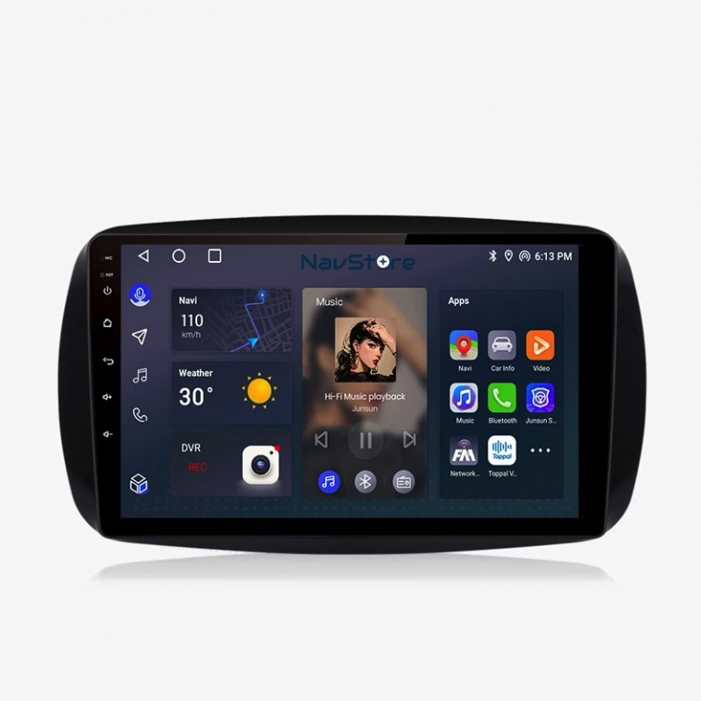 Navigatie Android Dedicata Smart Fortwo (2016-2021) Forfour (2016-2021), 9 Inch, 8Gb Ram, 256Gb stocare, Carplay