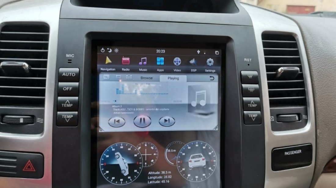 NAVIGATIE ANDROID DEDICATA TOYOTA LAND CRUISER PRADO J120 10.4'' TESLA STYLE EDT-T456-6Core