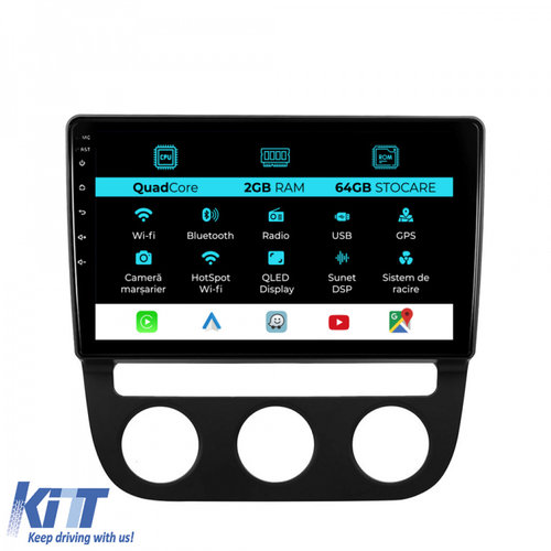 Navigatie Android Dedicata Volkswagen Golf5 Jetta (2004-2009), 10Inch, 2Gb Ram, 64Gb Stocare, Carpla...