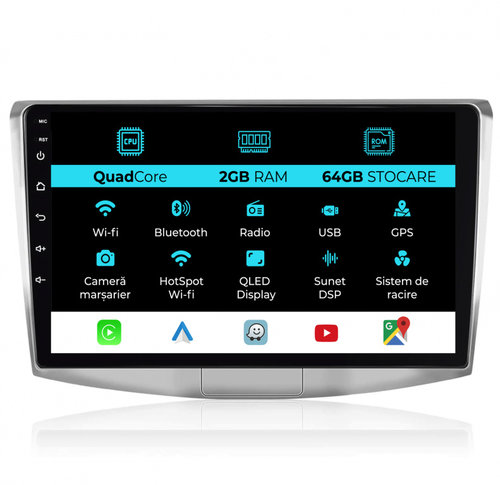 Navigatie Android Dedicata Volkswagen Passat B6, B7, CC (2005 -2015),10Inch, 2Gb Ram, 64Gb Stocare, ...