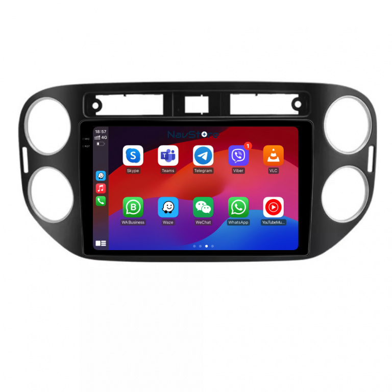 Navigatie Android Dedicata Volkswagen Tiguan (2011-2016), Display 2K, 8Gb Ram, 256Gb Stocare, Bluetooth, WiFi, Carplay