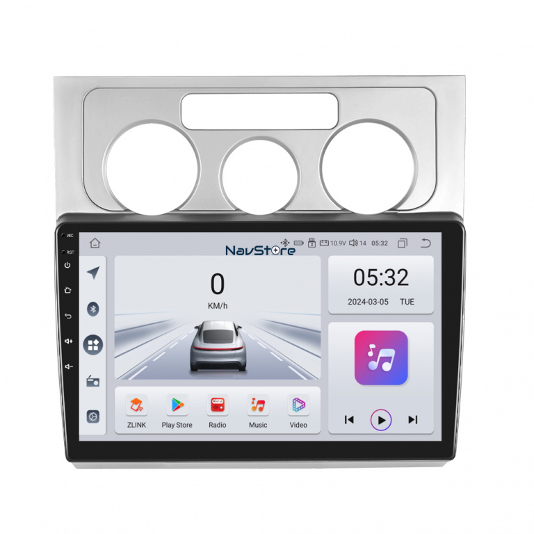 Navigatie Android Dedicata Volkswagen Touran (2003-2010), 9Inch, 4Gb Ram, 64Gb Stocare, Bluetooth, WiFi, Carplay