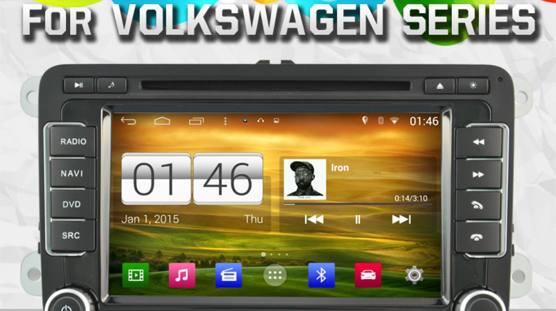 NAVIGATIE ANDROID DEDICATA VW Golf (MK5,MK6) WITSON W2-M305 PLATFORMA S160 QUADCORE 16GB 3G WIFI