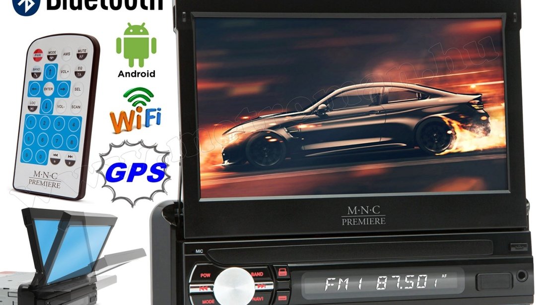 Navigatie Android GPS 1DIN Ecran Retractabil 7" Multimedia Player SD USB Aux M.N.C Premiere 3971