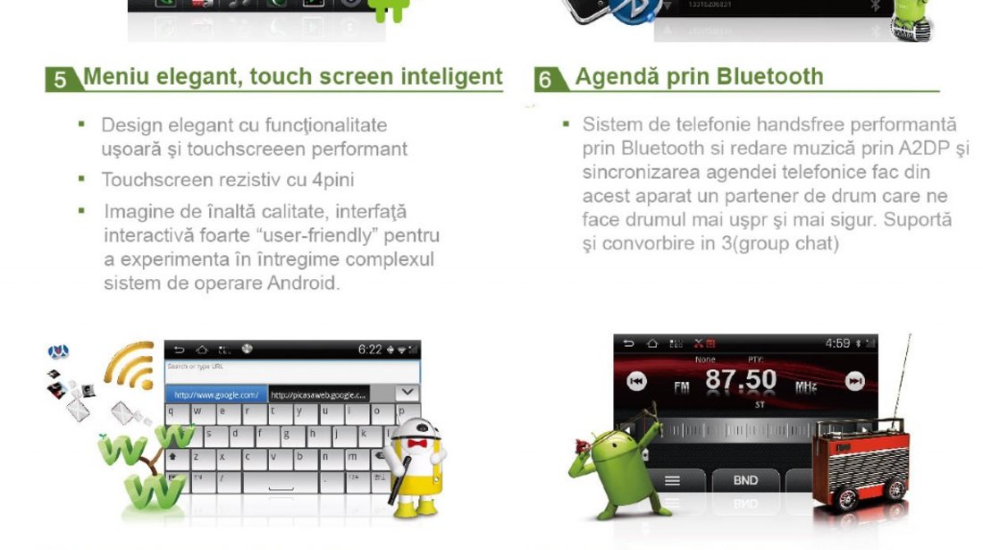 NAVIGATIE ANDROID WITSON W2-I158 DEDICATA SSANGYONG KYRON ACTYON KORANDO TRADIE PLATFORMA S150 INTERNET 3G WIFI PROCESOR SAMSUNG A8 1GHZ DVR HARD INTERN CARKIT BLUETOOTH PRELUARE AGENDA TELEFONICA MIRROR LINK MODEL PREMIUM