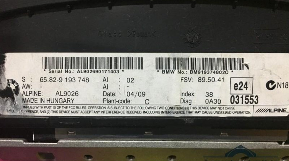Navigatie BMW Seria 6 (2004->) [E63] 65829193748