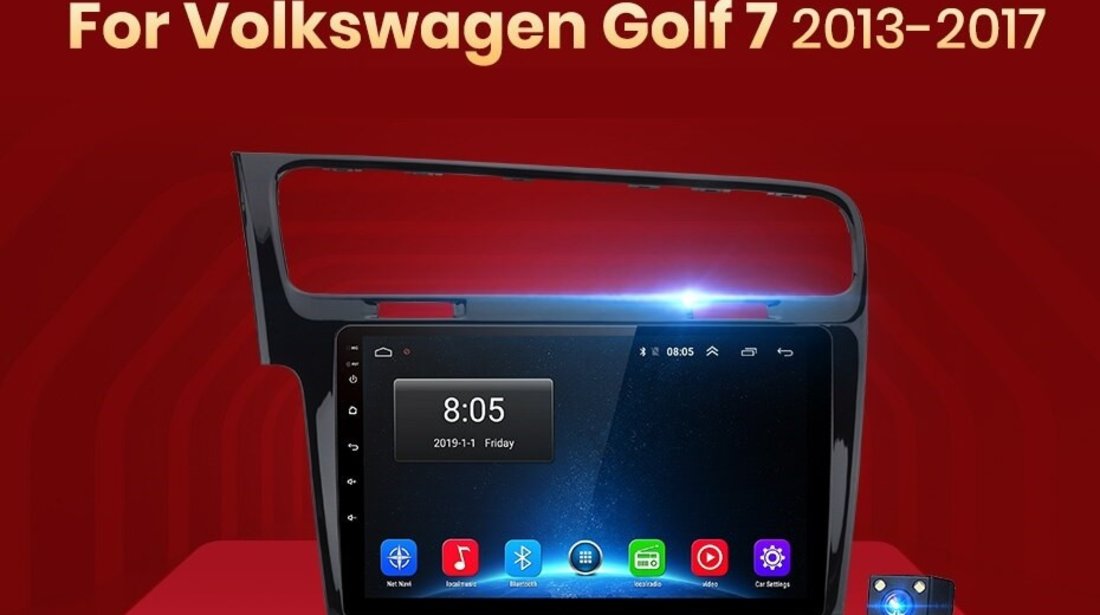 NAVIGATIE CARPAD ANDROID 10 DEDICATA VW GOLF 7 MK7 ECRAN IPS 10" WIFI BLUETOOTH CARKIT DSP GPS WAZE