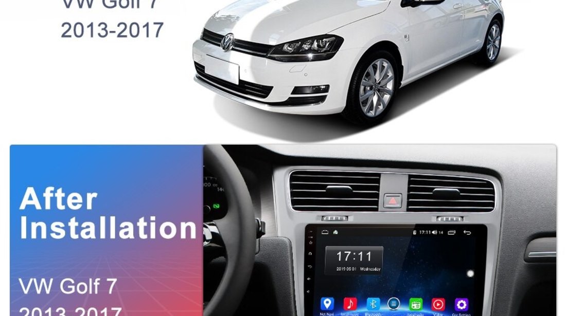 NAVIGATIE CARPAD ANDROID 10 DEDICATA VW GOLF 7 MK7 ECRAN IPS 10" WIFI BLUETOOTH CARKIT DSP GPS WAZE