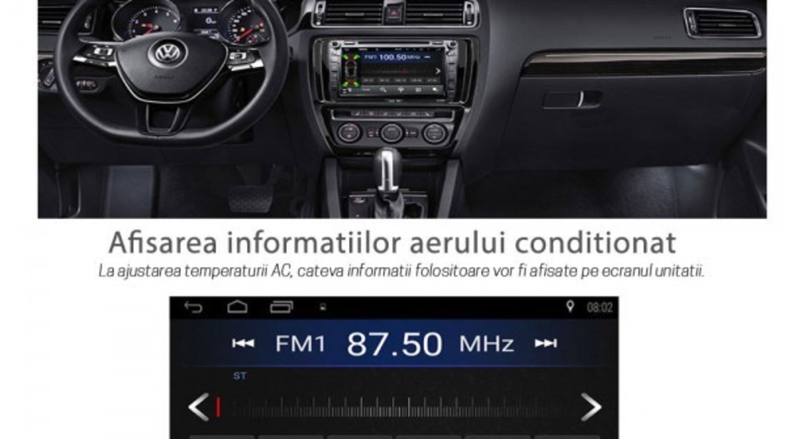 NAVIGATIE CARPAD ANDROID 7.1.2 DEDICATA VW AMAROK NAVD E305 ECRAN 9'' CAPACITIV 16GB INTERNET