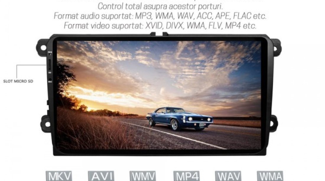 NAVIGATIE CARPAD ANDROID 7.1.2 DEDICATA VW SKODA SEAT EDONAV E305 ECRAN 9'' CAPACITIV 16GB INTERNET