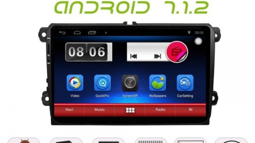 NAVIGATIE CARPAD ANDROID 7.1.2 DEDICATA VW CARAVELLE 2010 NAV E305 ECRAN 9'' CAPACITIV 16GB