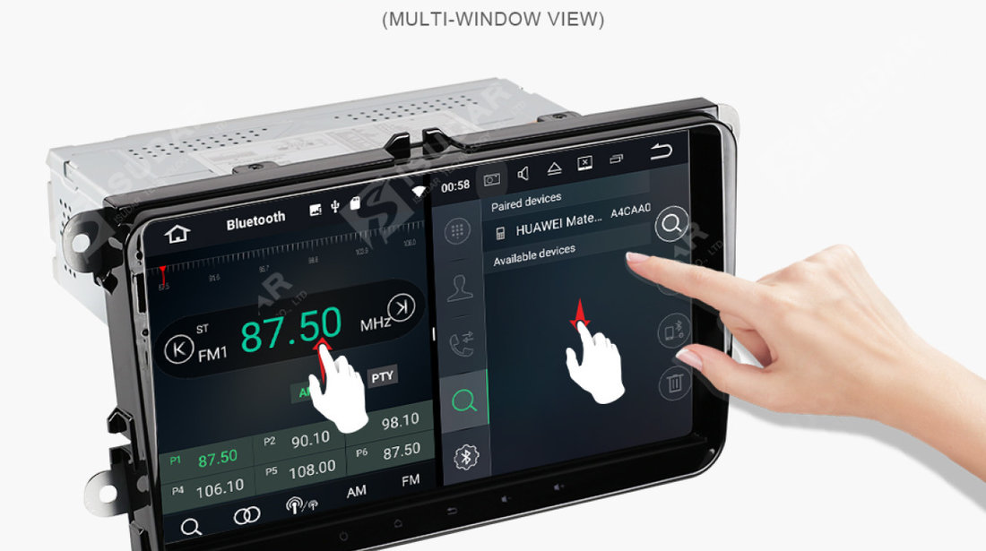 NAVIGATIE CARPAD ANDROID 7 DEDICATA VW Caravelle NAVD-T9800 ECRAN 9'' 16GB 2GB RAM INTERNET 4G WIFi