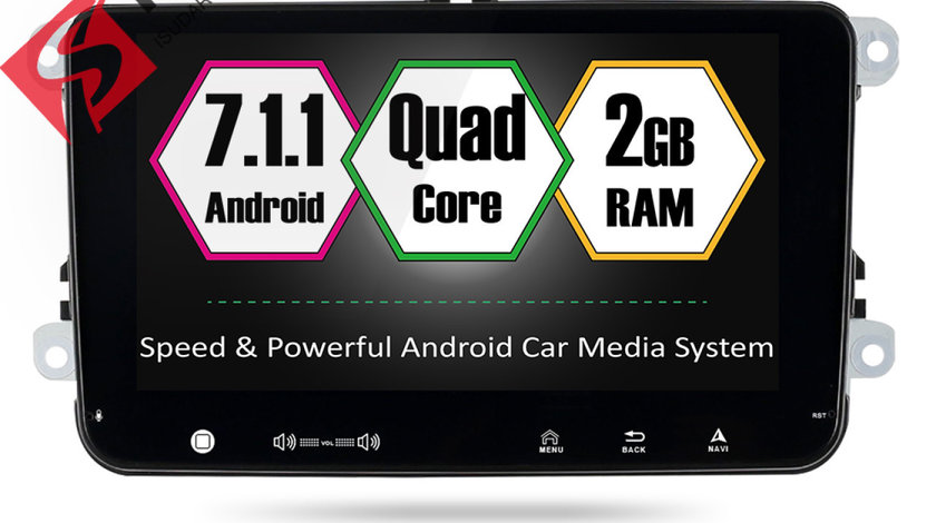 NAVIGATIE CARPAD ANDROID 7 DEDICATA VW Golf MK5 ECRAN 9'' CAPACITIV 16GB 2GB RAM INTERNET 4G WIFi