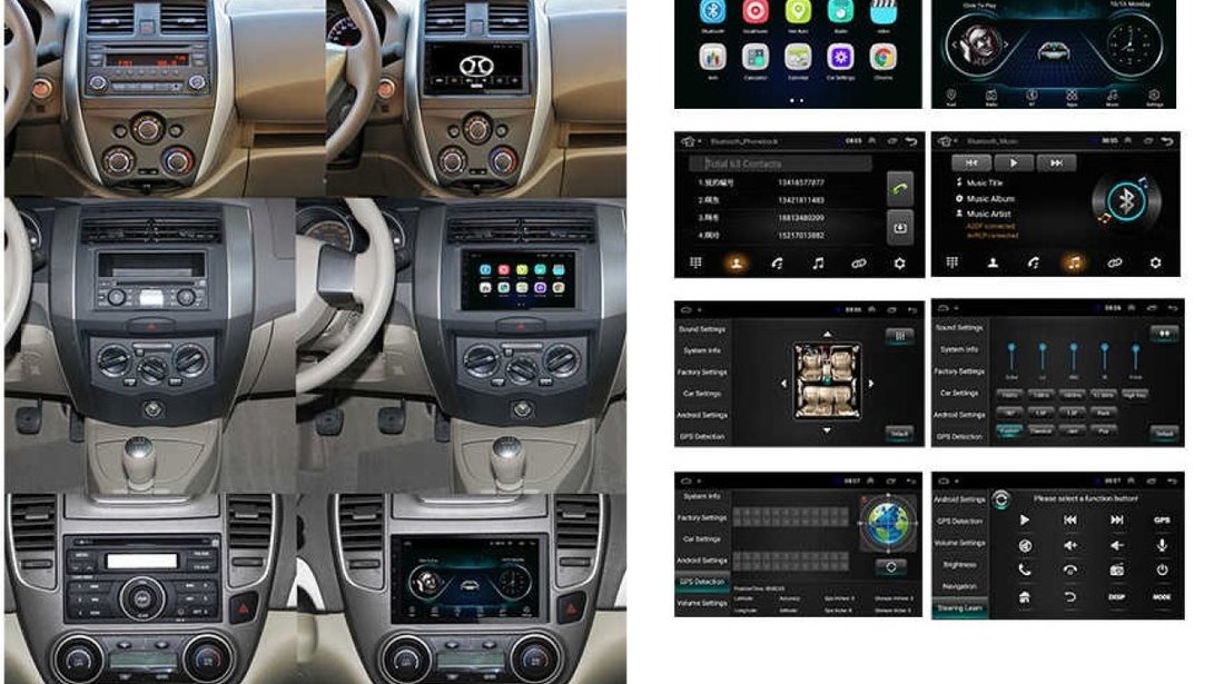 NAVIGATIE CARPAD ANDROID 8.0 DEDICATA Nissan Si Hyundai 7''USB INTERNET WAZE DVR GPS EDOTEC EDT-E200