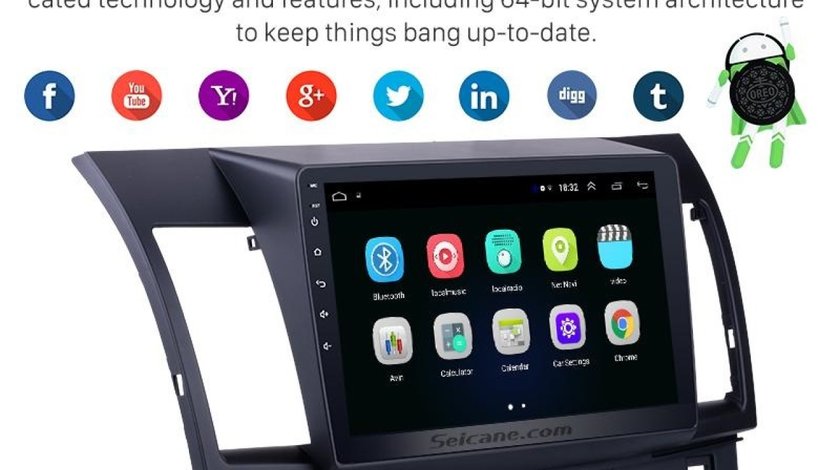 NAVIGATIE CARPAD ANDROID 8.1 DEDICATA MITSUBISHI LANCER ECRAN 10” 16GB GPS WAZE WIFI CARKIT