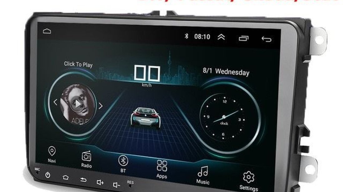 NAVIGATIE CARPAD ANDROID 8.1 DEDICATA VW PASSAT B5 ECRAN 9'' 16GB WIFI DVR GPS VAG NAV 5000 PRO